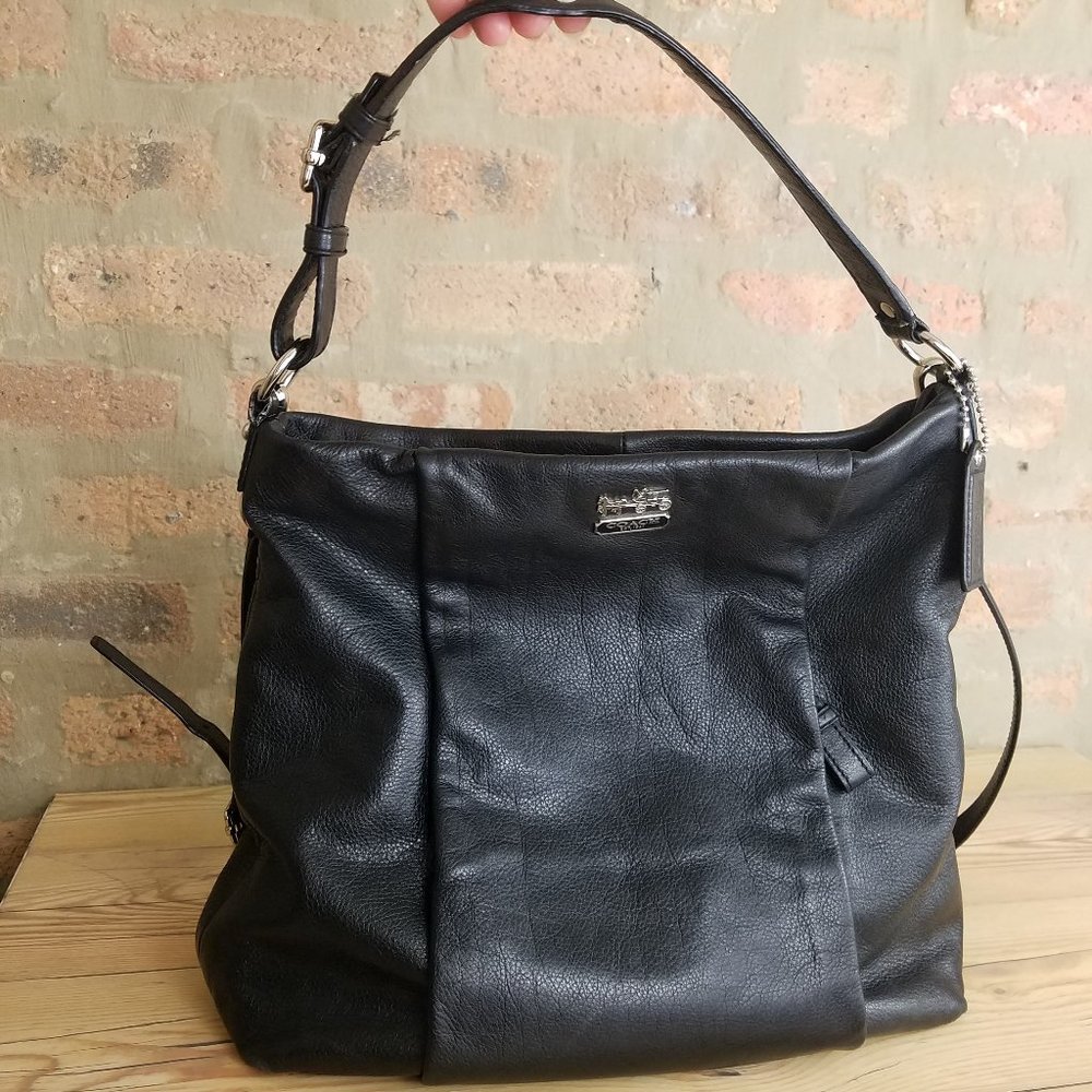 Coach Leather Hobo Bag w/ Crossbody Strap